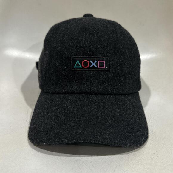 PlayStation Hat Vintage 2000s Black Embroidered Logo Buckle Back One Size - Picture 1 of 5
